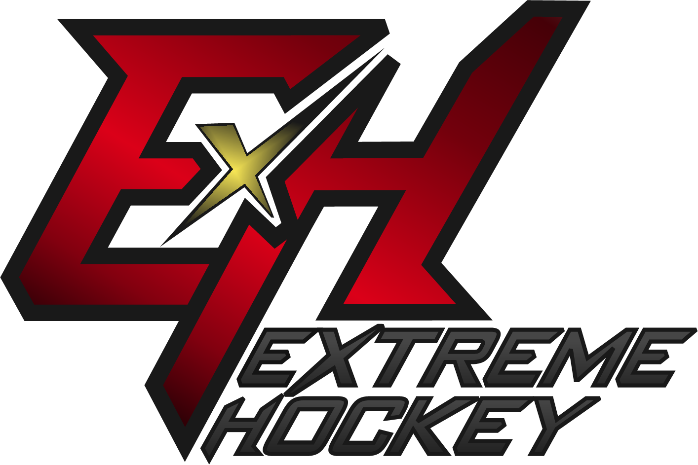 Extreme Hockey logo in red and gold letters